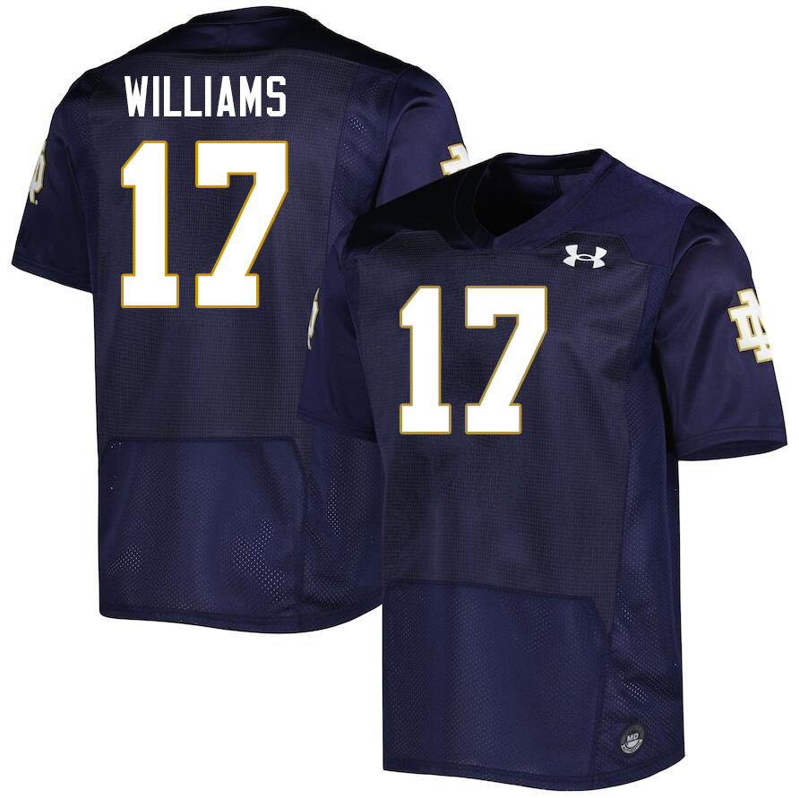 Men #17 Cam Williams Notre Dame Fighting Irish College Football Jerseys Stitched-Navy